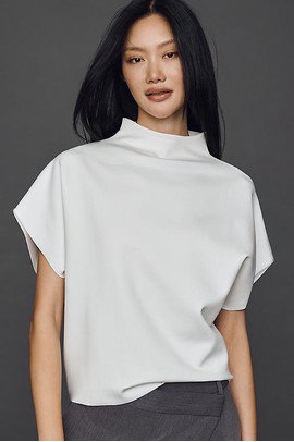By Anthropologie Whitley Mock-Neck Top