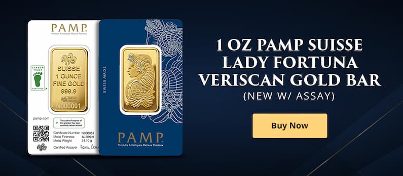 ON SALE: 1 oz PAMP Suisse Lady Fortuna Veriscan Gold Bar (New w/ Assay)