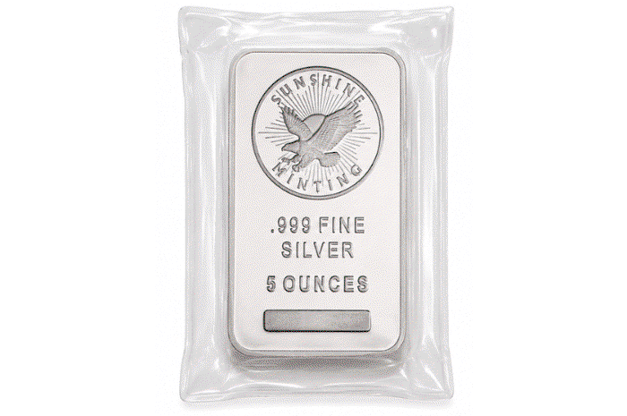 FLASH SALE: 5 oz Sunshine Silver Bar (New, MintMark SI)