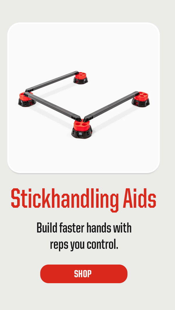 Product Block 5: Stickhandling Aids. Build faster hands with reps your control. CTA: Shop