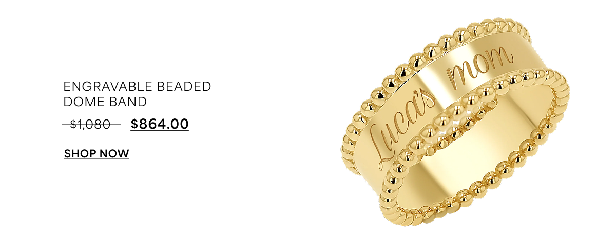 Engravable Beaded Dome Band