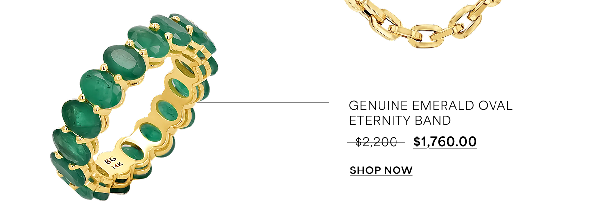 Genuine Emerald Oval Eternity Band
