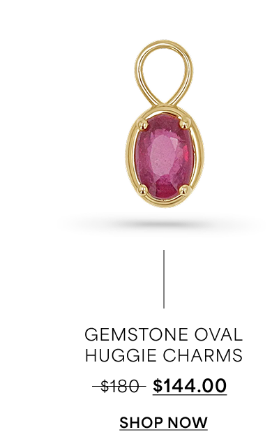 Gemstone Oval Huggie Charms