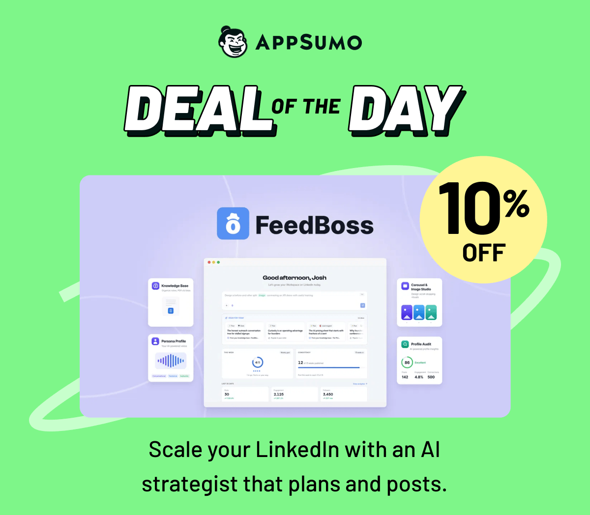 Deal of the day: AIWriteBook. Scale your LinkedIn with an AI strategist that plans and posts.