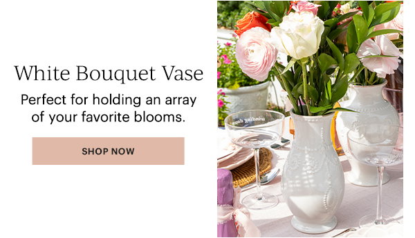 White Bouquet Vase  Perfect for holding an array of your favorite blooms.  [SHOP NOW]