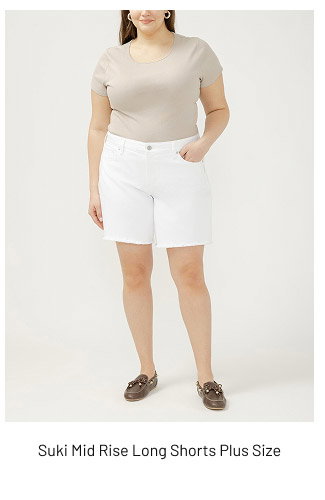 Suki Mid Rise Long Shorts Plus Size