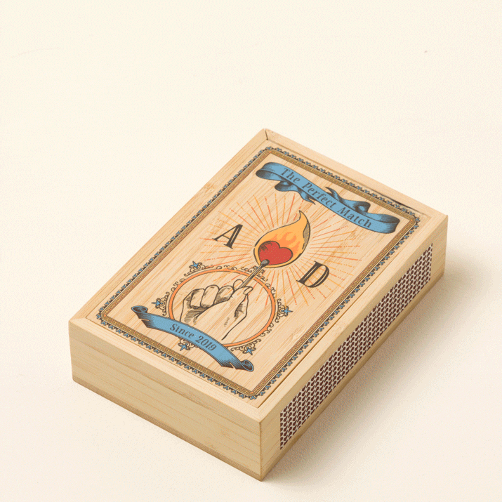 The Perfect Match Personalized Wood Matchbox