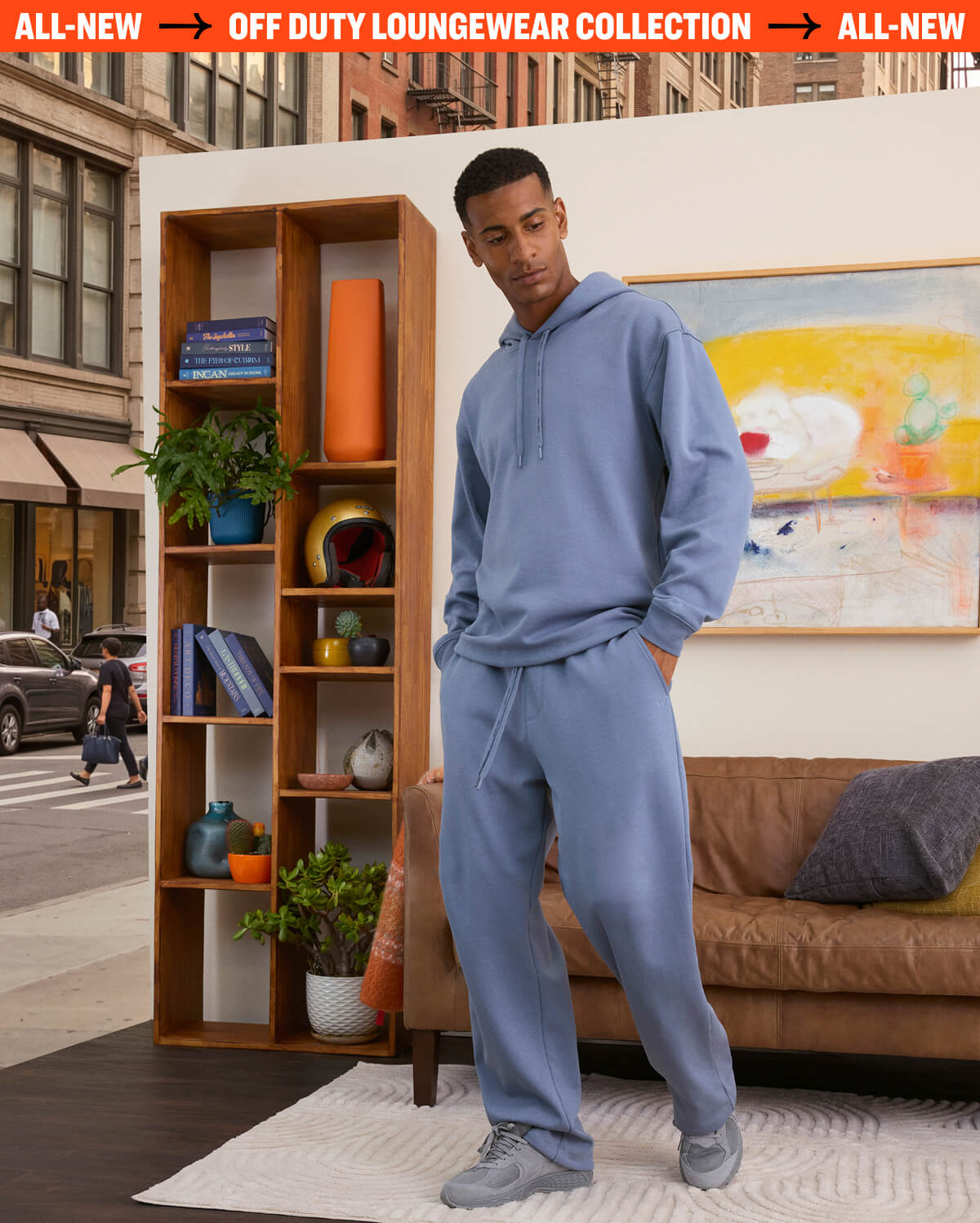Off Duty Lounge Set Denim on Model