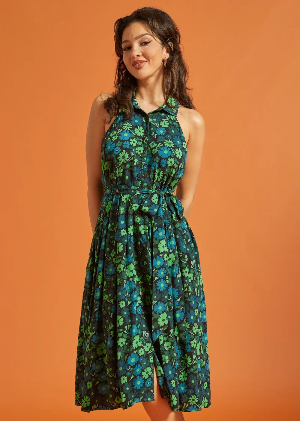 Halter Skelter Shirt Dress