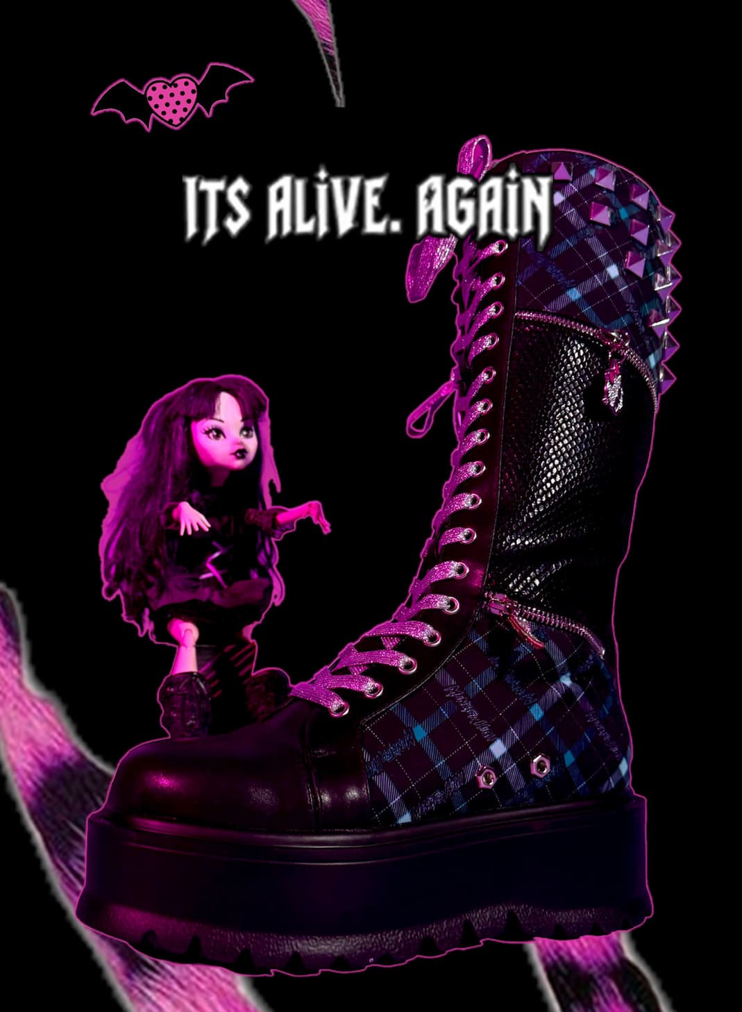 MONSTER HIGH Frankie Stein Firecracker Long Platform Boots - Green