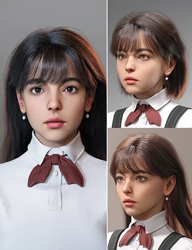 dForce Side Long Hair for Genesis 9