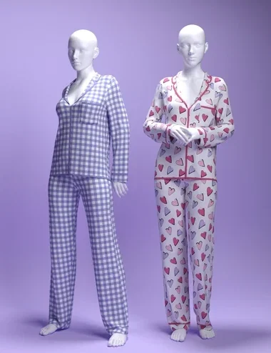 dForce MS Classic Sleepwear Set for Genesis 9 and 8 Female