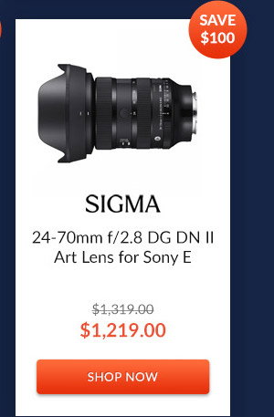 Sigma 24-70mm f/2.8 DG DN II Art Lens for Sony E