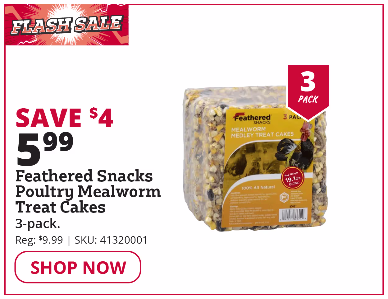 Feathered Snacks Poultry Mealworm Treat Cakes