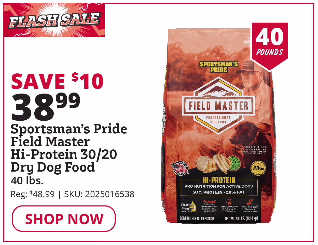 Sportsman’s Pride Field Master Hi-Protein 30/20 Dry Dog Food