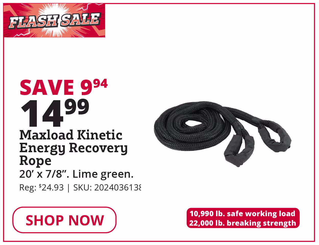 Maxload Kinetic Energy Recovery Rope