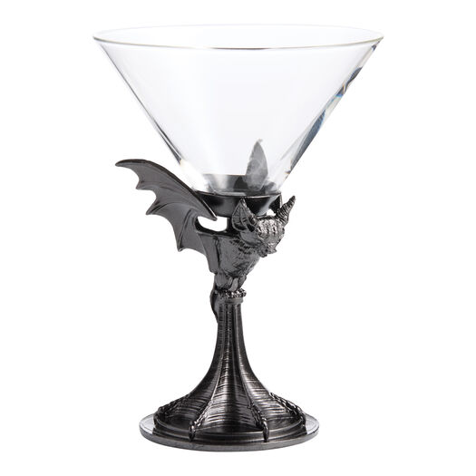 Gunmetal Bat Martini Glass
