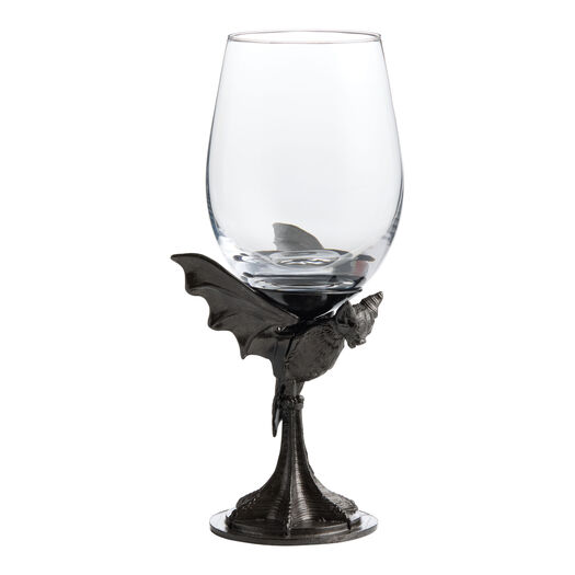 Gunmetal Bat Wine Glass