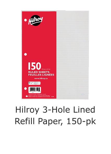 Hilroy 3-Hole Lined Refill Paper, 150-pk.