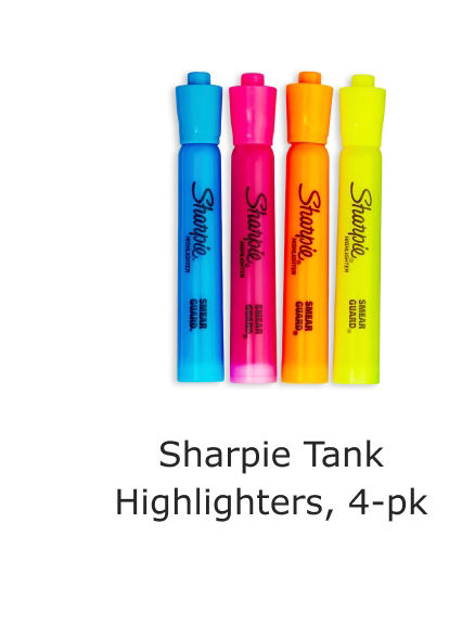 Sharpie Tank Highlighters, 4-pk.