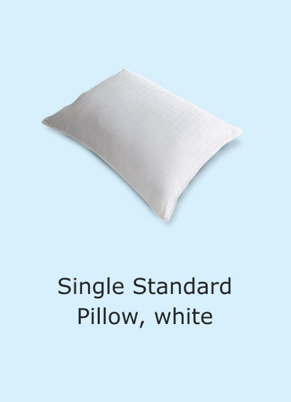 Single Standard Pillow, white.