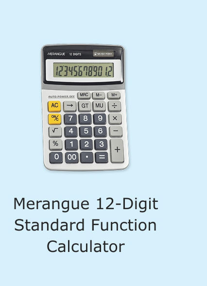 Merangue 12-Digit Standard Function Calculator.
