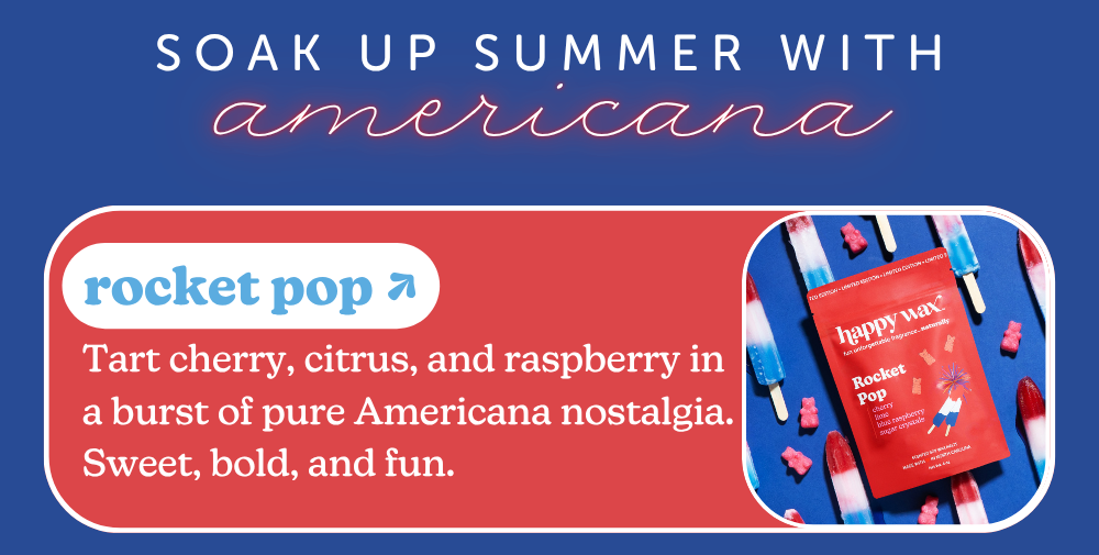 soak up summer with americana. rocket pop: Tart cherry, citrus, and raspberry in a burst of pure Americana nostalgia. Sweet, bold, and fun.