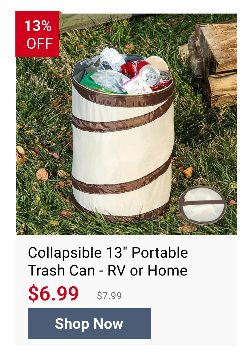 Collapsible 13" Portable Trash Can - RV or Home