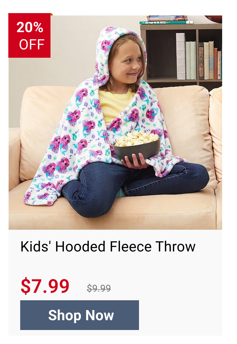 Kids' Hooded Fleece Throw