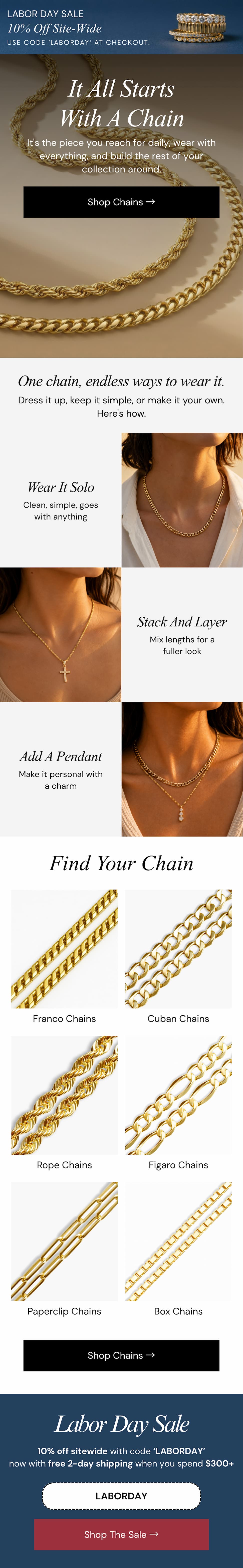 It All Starts With A Chain.  It's the piece you reach for daily, wear with everything, and build the rest of your collection around.
