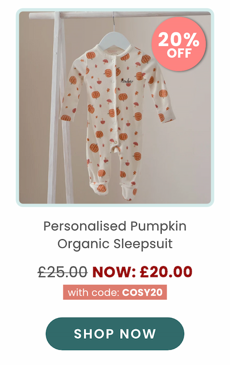 Personalised Pumpkin Organic Sleepsuit