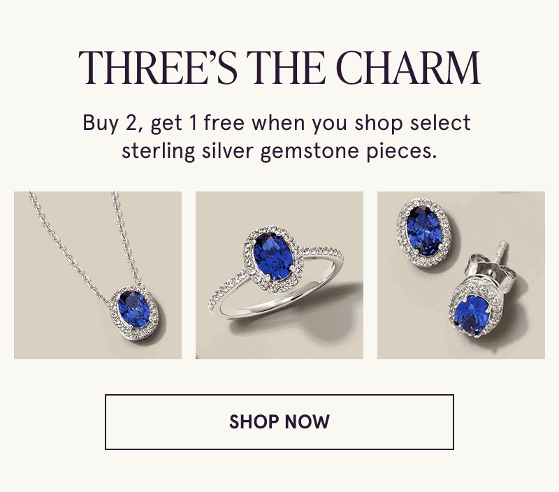 Colorful gemstone jewelry. Buy 2, get 1 free when you shop select sterling silver gemstone pieces. Click to shop now