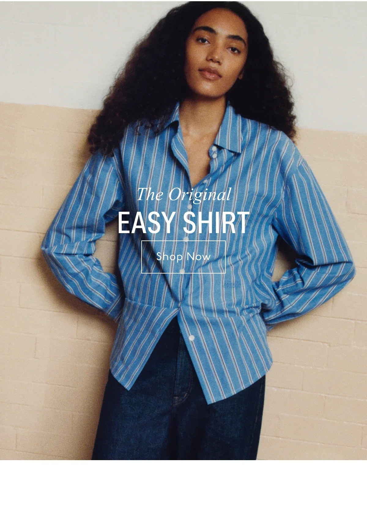 The Original Easy Shirt - Shop Now - The Easy Shirt in Poplin in atlas blue stripe.