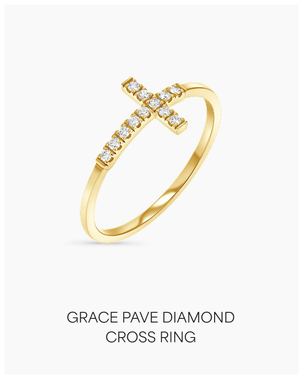 Grace Pave Diamond Cross Ring