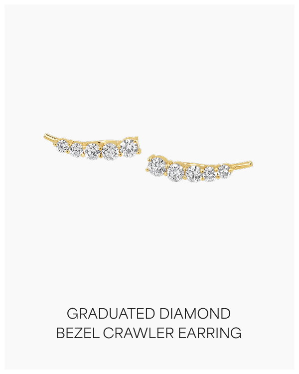 Graduated Diamond Bezel Crawler Earring