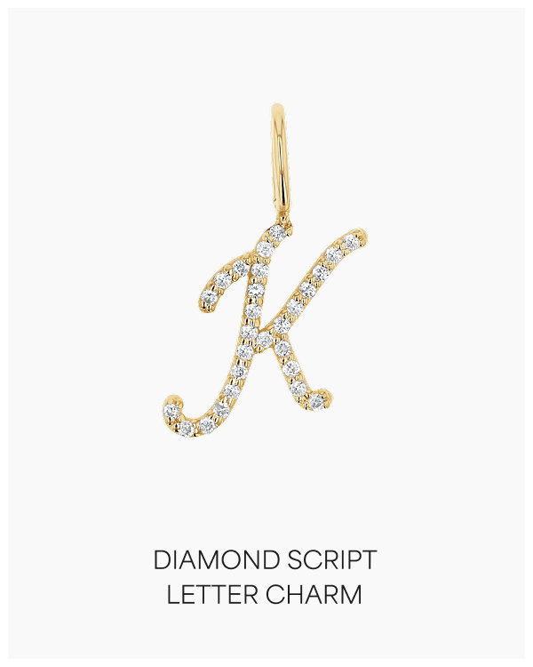 Diamond Script Letter Charm