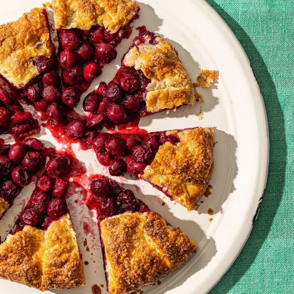 Sweet cherry and lime galette from Rebecca Firkser for Burlap and Barrel