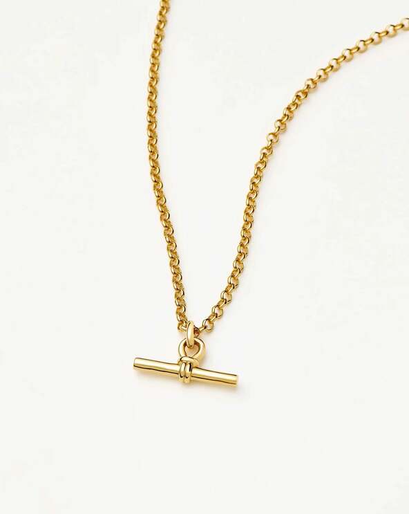 Chunky T-Bar Chain Necklace | 18k Gold Plated