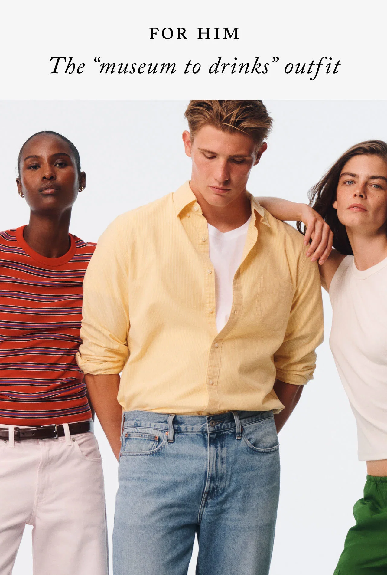 For Him - The 'museum to drinks' outfit.
