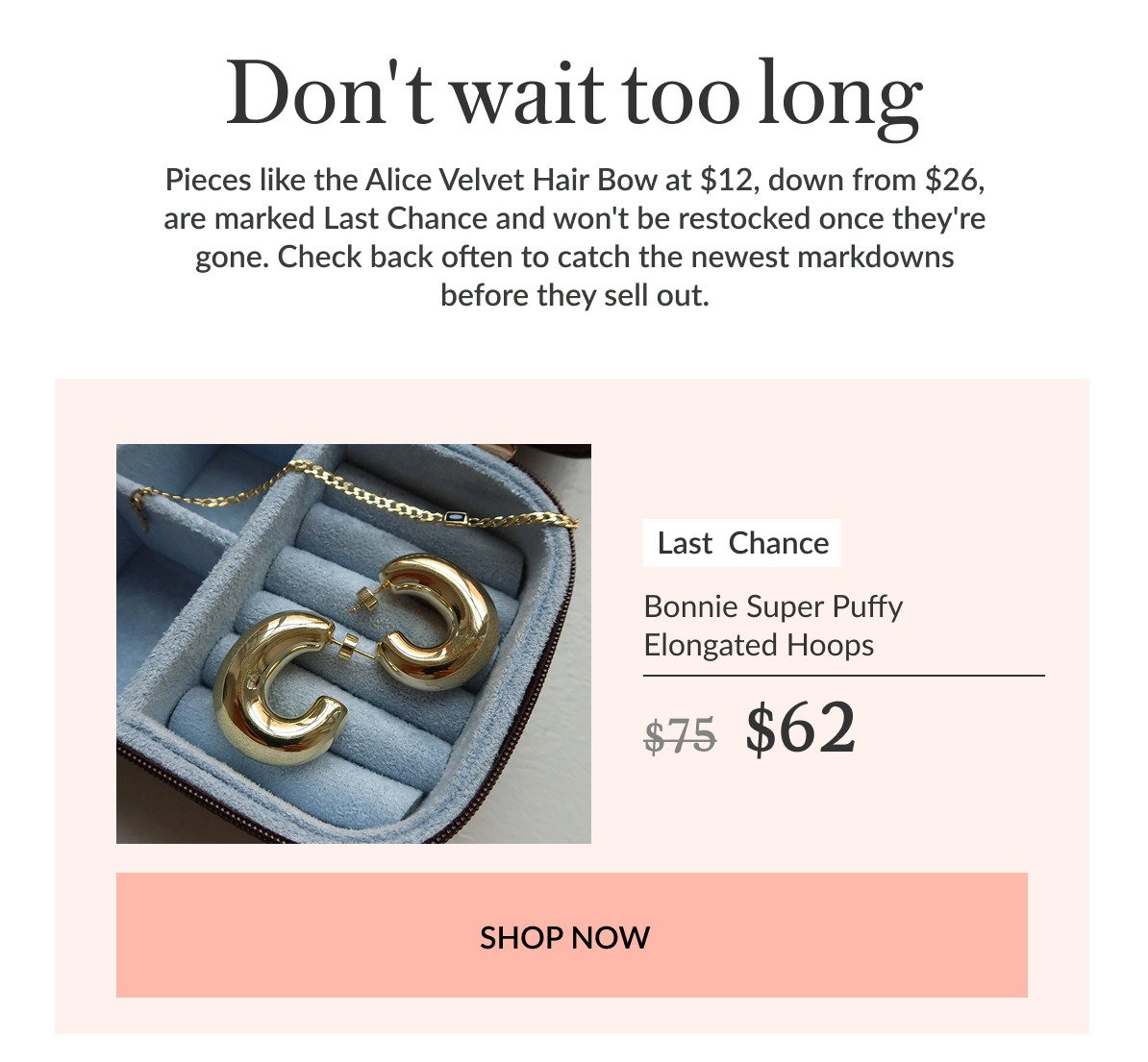 bonnie super puffy elongated hoops