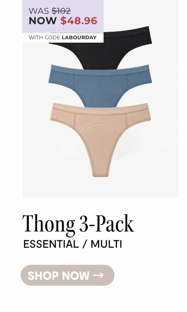 SHOP ESSENTIAL THONG 3-PACKS