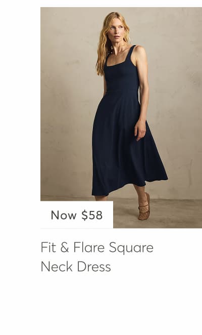 Fit & Flare Square Neck Dress
