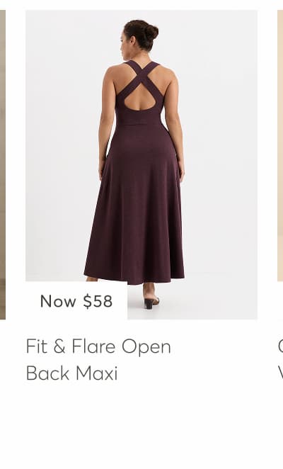 Fit & Flare Open Back Maxi Dress