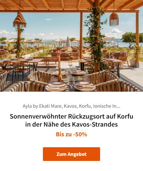 Sonnenverwöhnter Rückzugsort auf Korfu in der Nähe des Kavos-Strandes