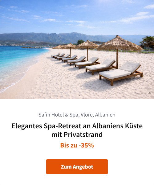 Elegantes Spa-Retreat an Albaniens Küste mit Privatstrand