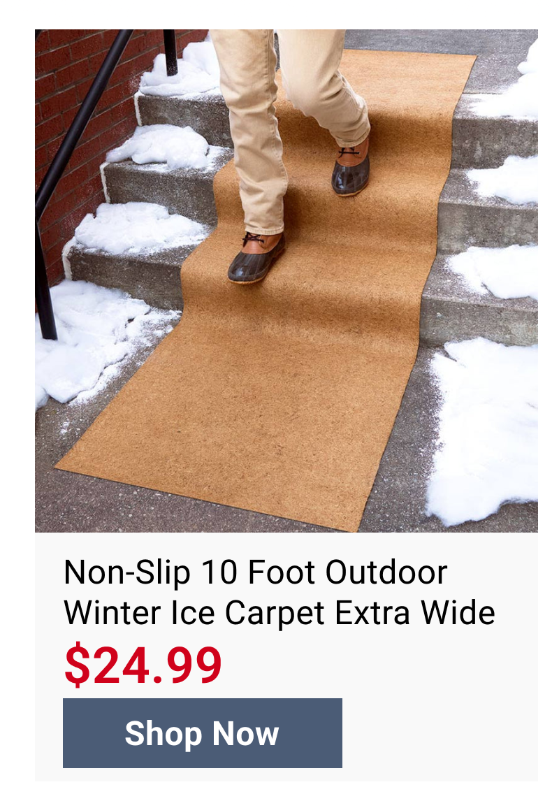 Non-Slip 10 Foot Outdoor Winter Ice Carpet Extra Wide