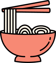 Bowl of noodles with chopsticks