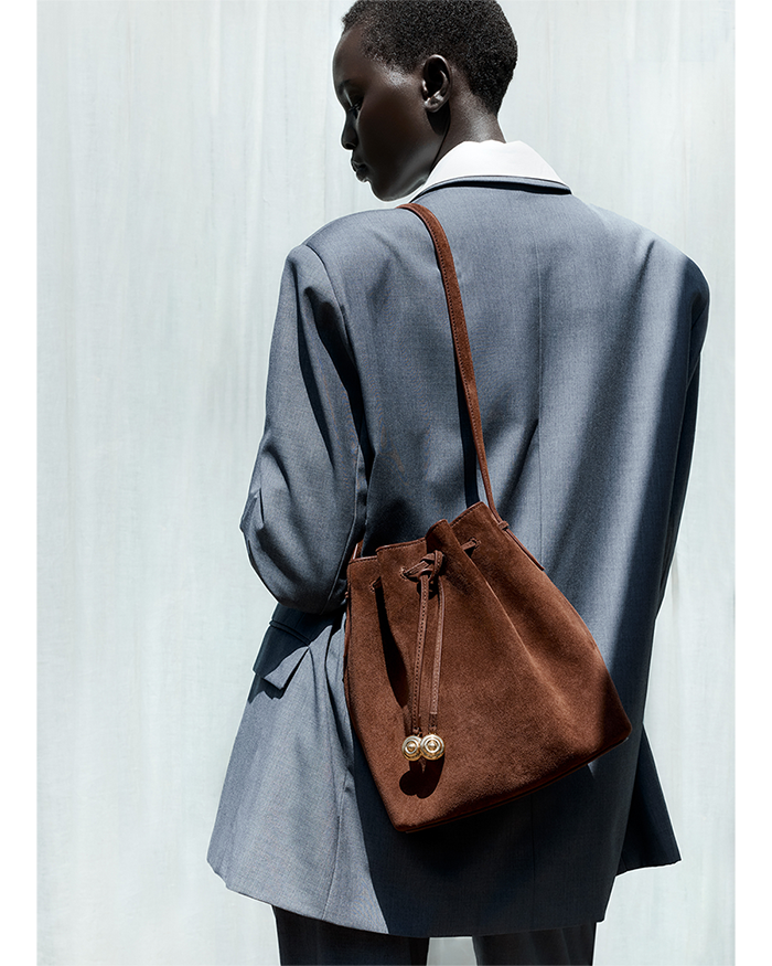 Brown suede bag