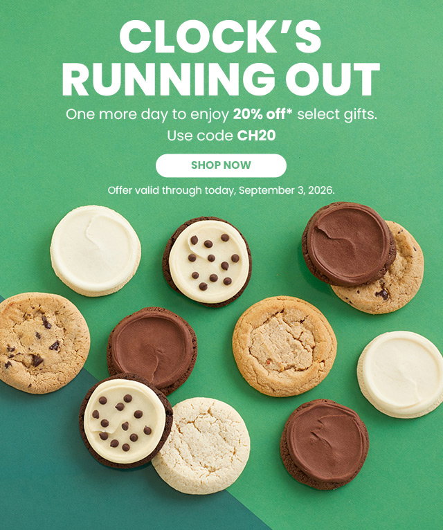 Clock's Running Out - One more day to enjoy 20% off select gifts.