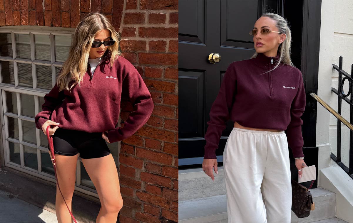 Knit Half Zip in Fig.